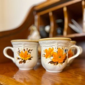 Mikasa vintage floral coffee mug set of 4